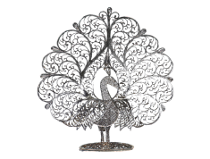 Silver Filigree Peacock Showpiece